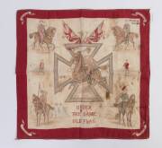 A Boer war hankerchief titled "Under the Same Old Flag"