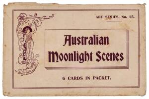 "AUSTRALIAN MOONLIGHT SCENES" Art Series, No.15; circa 1905 group of 6 real photo cards in the original envelope. All Sydney scenes. 