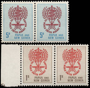 1962 (SG.33-35) Malaria: 69 sets, mainly in blocks. superb MUH.