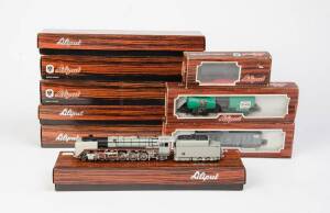 LILIPUT: Steam Engines #42 03, #18 02, #45 02 (2) and  #105 03 plus rolling stock (9 items).