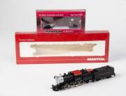 MANTUA: HO scale 322-21 Camelback locomotive and tender together with a 41 foot wooden cattle car with sliding door. All NIB. (2 items).