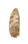 A scrimshaw whale's tooth with romantic scene 