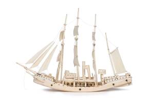 A whalebone model ship, 19th century