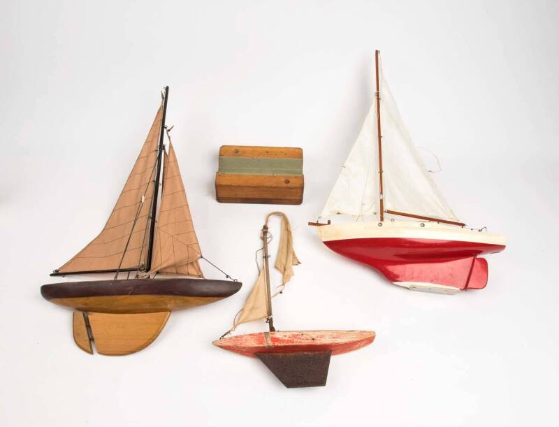 Group of three pond yachts, 20th century