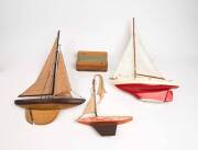 Group of three pond yachts, 20th century