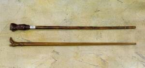 Two walking sticks, musk and blackwood, 19th century