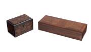 A Tasmanian blackwood and musk glove box, together with a spatter work jewel box, late 19th century 