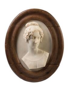 THOMAS BOCK (attributed, 1790 - 1855) Lady Jane Franklin carved marble relief bust 