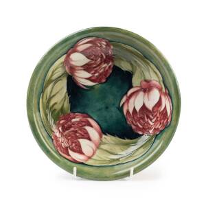 Moorcroft Pottery waratah bowl incised signature W. Moorcroft potters to H.M. The Queen