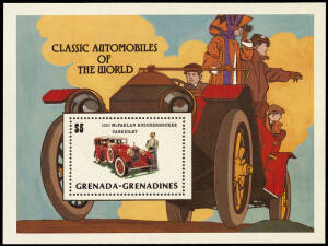 AUTOMOBILES; collection in 4 stockbooks or loose, majority mint, with singles, sets, souvenir sheets and associated emphemera incl. cigarette cards, postcards, phonecards etc. Quantity covering various aspects of the motoring world.
