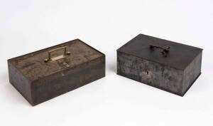 Two metal cash boxes, 19th century