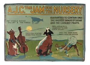 "A.J.C. The Jam For The Nursery" lithograph tin sign