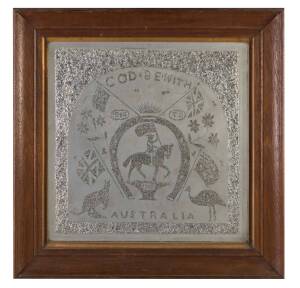 A frosted Australiana mirror