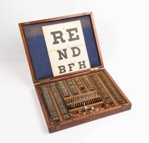 A travelling opticians case, late 19th early 20th century
