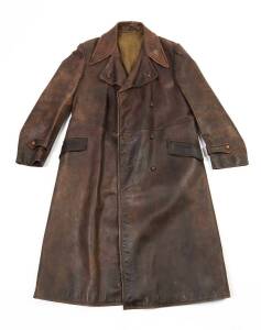 A vintage Australian stockman's long leather coat