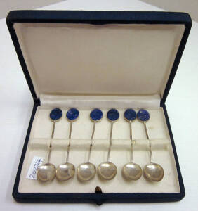 Silver tea spoons. Boxed set of 6 hallmarked 925 each with polished lapaz finials.