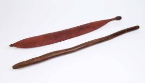 WOOMERA & DIGGING STICK, Central deserts region, early to mid 20th century85cm & 93cm.