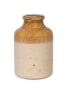 A stoneware jar stamped "F. LIPSCOMBE HOBART TOWN", early to mid 19th century