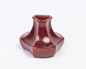 JOHN CAMPBELL Unusual shaped burgundy glazed pottery vase