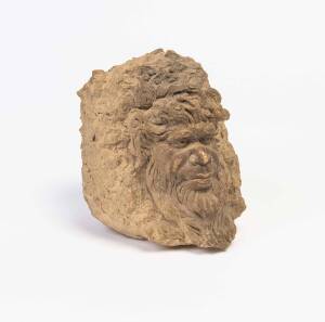 WILLIAM RICKETTS Double sided pottery sculpture showing a tribal elder's face and a young face on reverse&nbsp;