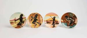 MARTIN BOYD Four pottery plates with Aboriginal portraits