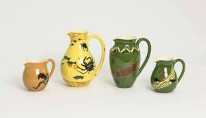 MARTIN BOYD Group of four assorted jugs with Aboriginal motifs incised Martin Boyd