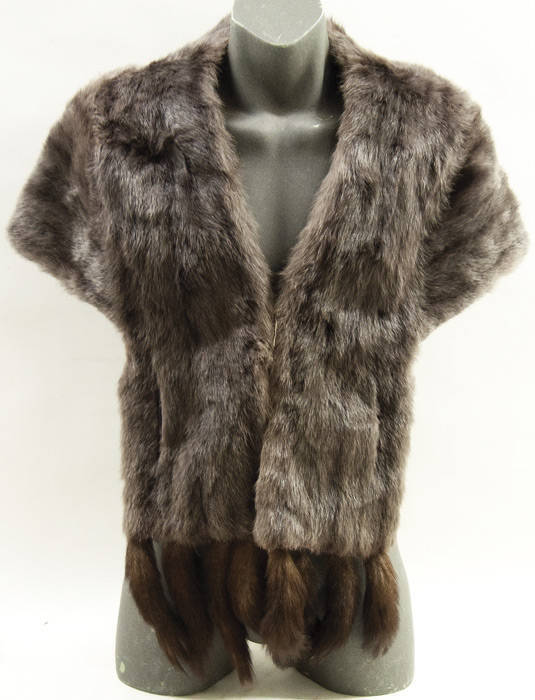 MINK FUR ladies coat with satin lining, VG condition; and a Fur Stole, damaged lining.