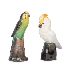 ROYAL DOULTON Budgerigar (H.N. 163); together with a Cockatoo (H.N. 185)