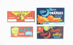 A collection of Australian lithographed vintage fruit box labels, in mint condition