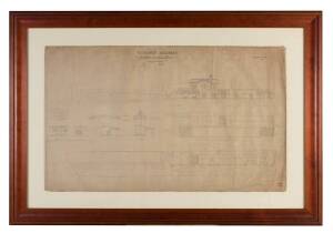 "New Station Buildings at Windsor" original architectural drawing of Victorian Railways, 1885 contract no. 2336, no.1