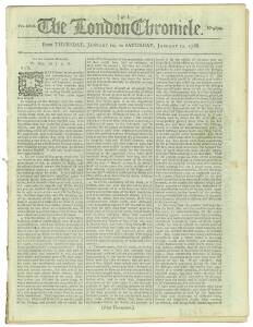 BARE KNUCKLE BOXING IN LONDON NEWSPAPERS 1788 - 1789 FEATURING DANIEL MENDOZA, ENGLAND'S HEAVYWEIGHT CHAMPION FROM 1792 to 1795A remarkable archive of ten original, complete newspapers (The London Chronicle x9 & The Times x1) which report on all manner of