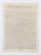 FIRST FLEET & BOTANY BAY: THE LONDON CHRONICLEJuly 21-23, 1789: Features an "Extract of a Letter from Sydney Cove, Port Jackson, county of Cumberland, New South Wales, to Mrs. Dinah Cable, at Laxfield.....dated November 17, 1788." A rare letter from a fem