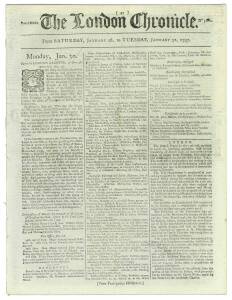 JAMES GEORGE SEMPLE: THE LONDON CHRONICLEJanuary 28-31, 1797: This edition carries a short report about "Major Semple" being sent to the hulks at Portsmouth in preperation for transportation.In 1784, Semple was arrested for obtaining goods by false preten