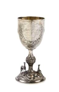 An Australian silver trophy cup by Edward Fischer, Geelong, circa 1875