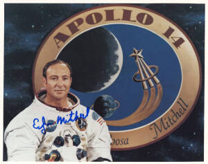 ASTRONAUT - EDGAR MITCHELL (Apollo 14, sixth person to walk on the Moon), signed NASA photograph. With CoA.