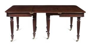 A fine Regency mahogany one leaf extension dining table, circa 1820