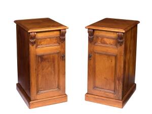 A pair of Tasmanian huon pine bedside cabinets, 19th century