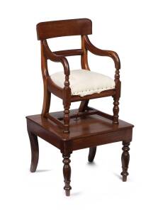 A colonial spade back Australian cedar child's high chair, circa 1850