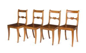 A set of four pine and eucalypt dining chairs, Barossa Valley South Australia, 19th century