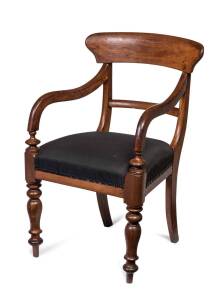 An Australian cedar spade back carver chair, circa 1860