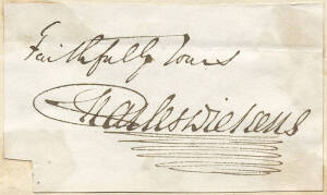 CHARLES DICKENS (1812-1870, most popular English writer of the Victorian era), nice signature on piece.