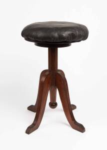 A blackwood piano stool, Tasmanian origin, 19th century