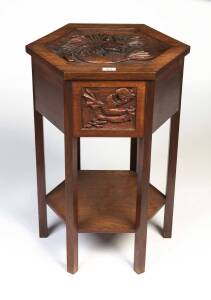 An Australian arts and crafts carved blackwood table, circa 1900 