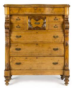 A huon pine tallboy chest of drawers, Tasmanian, late 19th century