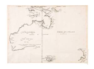 FIRST LARGE-SCALE MAP OF THE AUSTRALIAN CONTINENT: "Hollandia Nova detecta 1644; Terre Australe decouverte l'an 1644" by Melchisedech Thevenot [Paris, 1644]. The very rare first issue in its first state: with the latitudes incorrectly numbered, without th