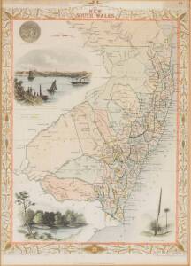 TALLIS, group of six maps [London, 1851] - Australia, New South Wales, Western Australia, Part of South Australia, Van Diemen's Land & New Zealand, handcoloured engravings, all window mounted, framed & glazed, each about 40x50cm.