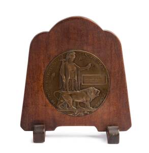 A mounted WWI death penny for James Willis Smith