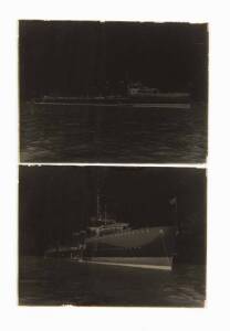 Glass plate negatives (5) of WW1 Australian warships - HMAS Platypus, HMAS Anzac (2), HMAS Stalwart & HMAS Tasmania; plus "Clan News" from HM Transport "Clan McGillivray". (6 items).