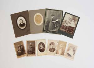 A collection of predominantly Australian carte de visite and salon portraits, 19th century, inspection will reward