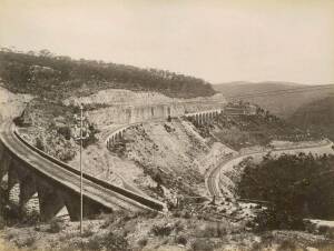 NEW SOUTH WALES by KERRY, KERRY & JONES, BAYLISS, CANEY & OTHERSA collection of albumen photographs laid down on card or pages; various sizes. Images are mainly scenes in the Blue Mountains, waterfalls, caves, the Zig Zag Railway, etc; one non-Australian.